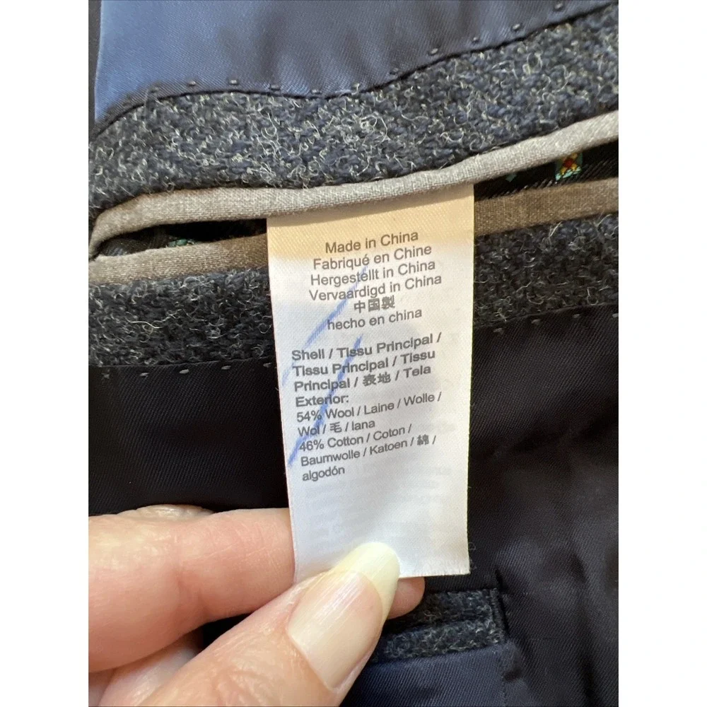 J Crew Ludlow Wool Blend Blazer Size 34S Slim Navy Moon British Cloth